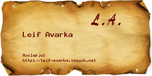 Leif Avarka névjegykártya